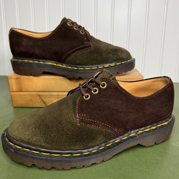 VTG England Two Tone Oxfords/Low Boots in Brown & Green Suede #1461-84 - Picture 10 of 10